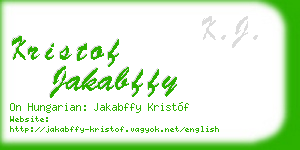 kristof jakabffy business card